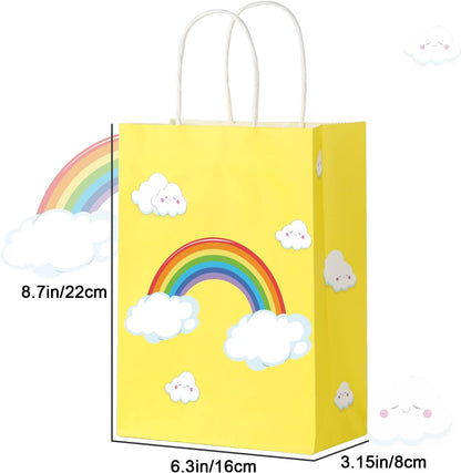 BLEWINDZ 32 Pieces Gift Bags with 32 Tissues, 8 Colors Party Favor Bags with Handles, Rainbow Gift Bag for Wedding, Birthday, Party Supplies and Gifts