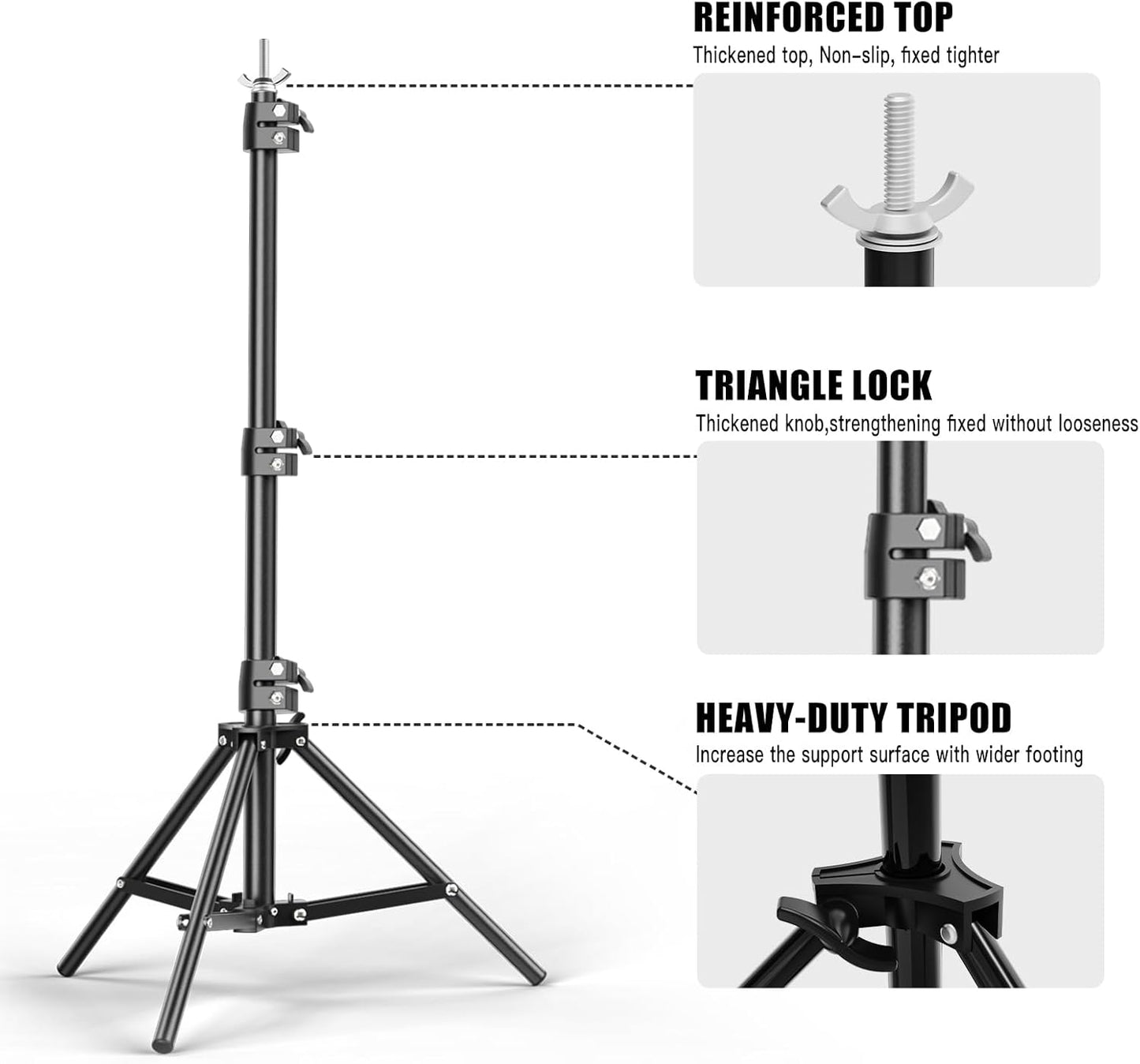 BEIYANG 6.5x6.5 FT Backdrop Stand, Adjustable Photo Background Stand Support kit with Carry Bag for Parties, Decoration, Wedding, Photo Video Studio Shooting