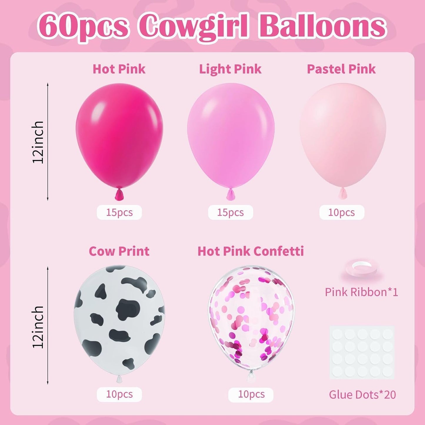 Light Pink and White Balloons, 60pcs 12inch Pearl Light Baby Pink Confetti White Balloons for Wedding Bridal Shower Baby Shower Pink Birthday Decorations