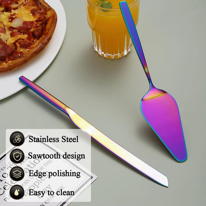Evanda Wedding Cake Knife and Server Set, Cake Cutte Pie Server for Everyday, Wedding and Birthdays, Dishwasher Safe