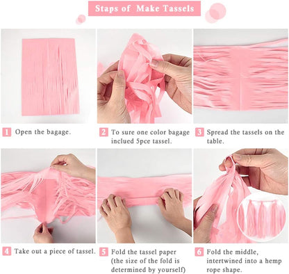 9.8in Blue Tissue Paper Tassel DIY Hanging paper decorations Party Garland Decor for Party Decorations Wedding,Festival,Baby Shower Decoration 20PCS25cm