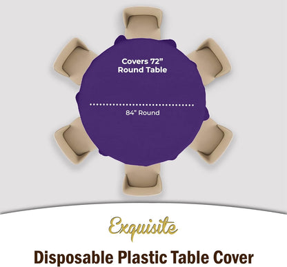 12-Pack Premium Plastic Tablecloth 54in. x 108in. Rectangle Table Cover - Dark Blue - Colors A