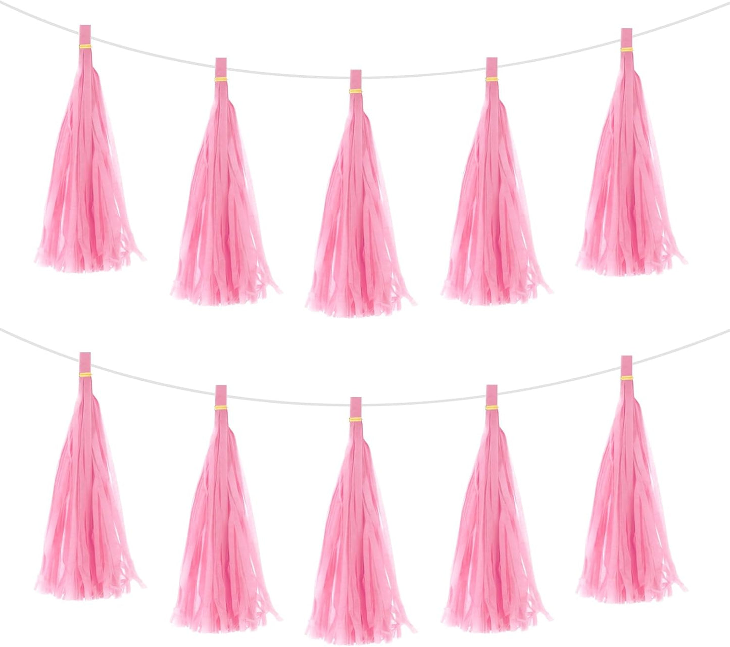 MECCANIXITY 15Pcs Light Blue Tassel Garland Banner with Rope Tissue Paper Tassels Party DIY Kits for Anniversary Wedding Birthday Party