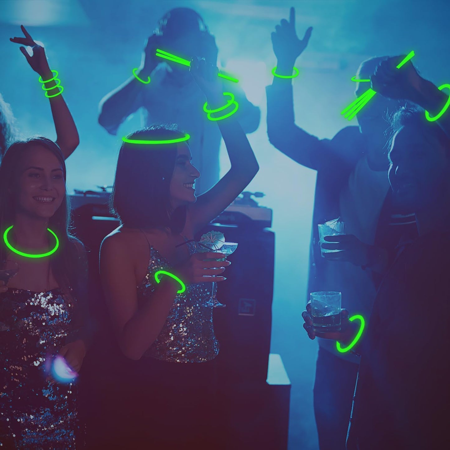 300 PCS Glow Sticks Bulk Glow Bracelet and Necklaces with 150PCS Connectors 8" Glowsticks Light Up Neon Party Favors for July 4th Halloween Wedding Birthday Hawii Carnival(RedBlueWhite)