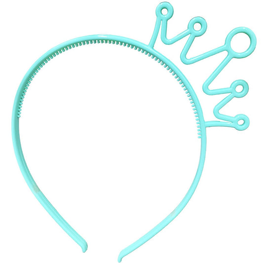 XIMA 12pcs Spring Colors ABS Plastic Material Crown Women Headbands Tiaras Head Band Princess Headear Hair Accessory (SP-Crown)