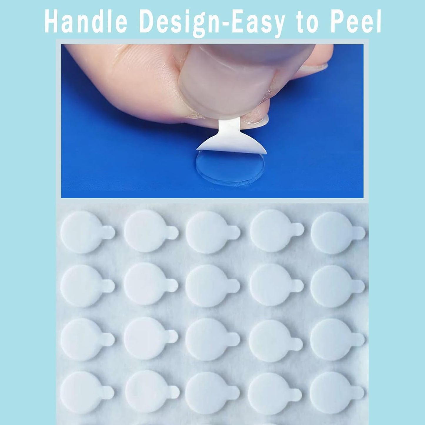 Double Sided Tape for Wall Hanging, 0.79" Sticky Tack Dots Strong Mounting Putty, Stickers Easy to Peel for Crafts, Poster, Balloons Decoration, 252 PCS Removable Tape
