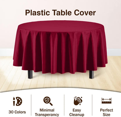 Exquisite Party Solids 6-Pack Premium Plastic Tablecloth 54in. x 108in. Rectangle Plastic Table Cover - Navy