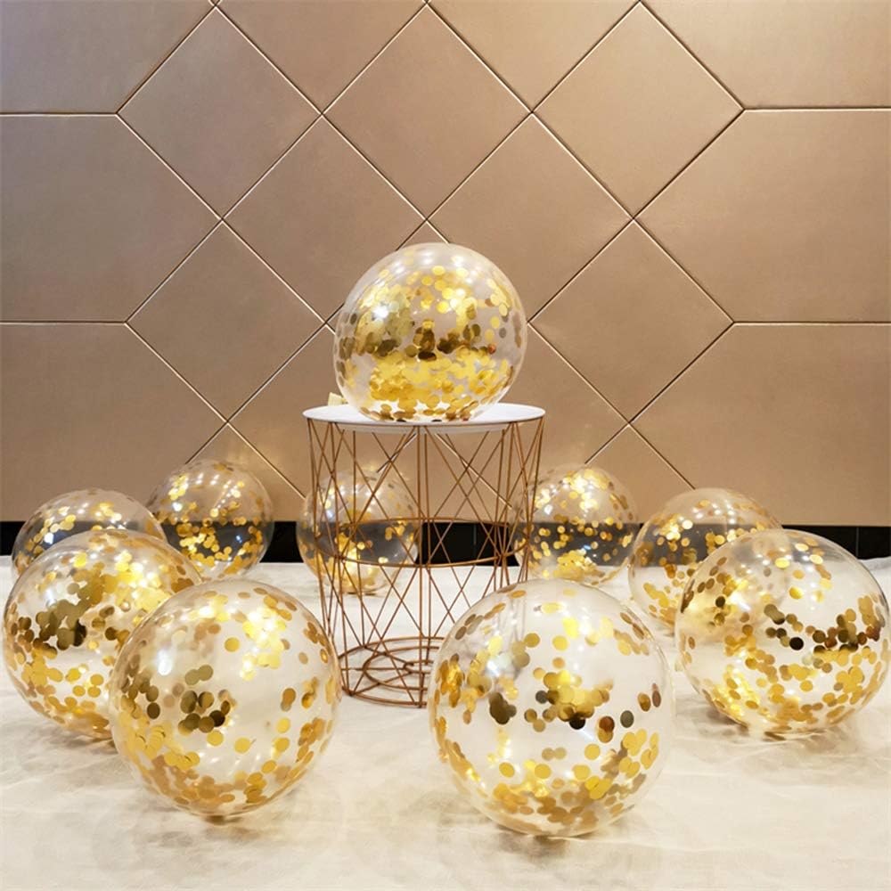 Party Balloons 12inch 50 Pcs Latex Confetti Balloons Birthday Balloons Party Decoration Wedding Baby Shower Christmas Party-Confetti Silver