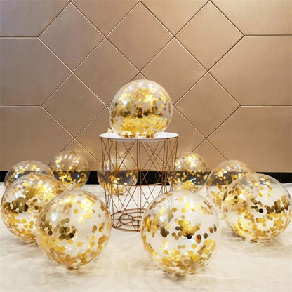 Party Balloons 12inch 50 Pcs Latex Confetti Balloons Birthday Balloons Party Decoration Wedding Baby Shower Christmas Party-Confetti Silver