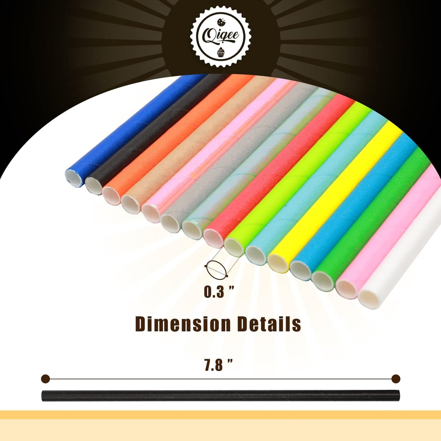 Pink Paper Straws 150pcs Disposable Straws Bulk (10 Pattern) qiqee