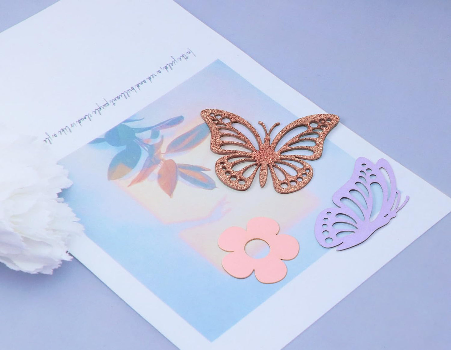 ONLYKXY 13g Butterfly Flower Table Confetti Decor Glitter Butterfly Decoration for Birthday Wedding Theme Thanks Giving Party Valentine's Mother's Day Scatter Bless Confetti (Glitter Gold)