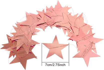 Patelai Glitter Star Garland Banner 2026 Graduation Decor 130 Feet Star Hanging Banner Twinkle Backdrop for Party Birthday Classroom Wedding Supplies(Gold)