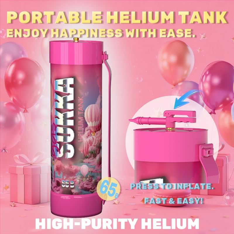 SOKKA Disposable Helium Tank for Balloons - Portable Helium Cylinder Fills 100+ Balloons, for Parties Weddings Birthdays Decorations