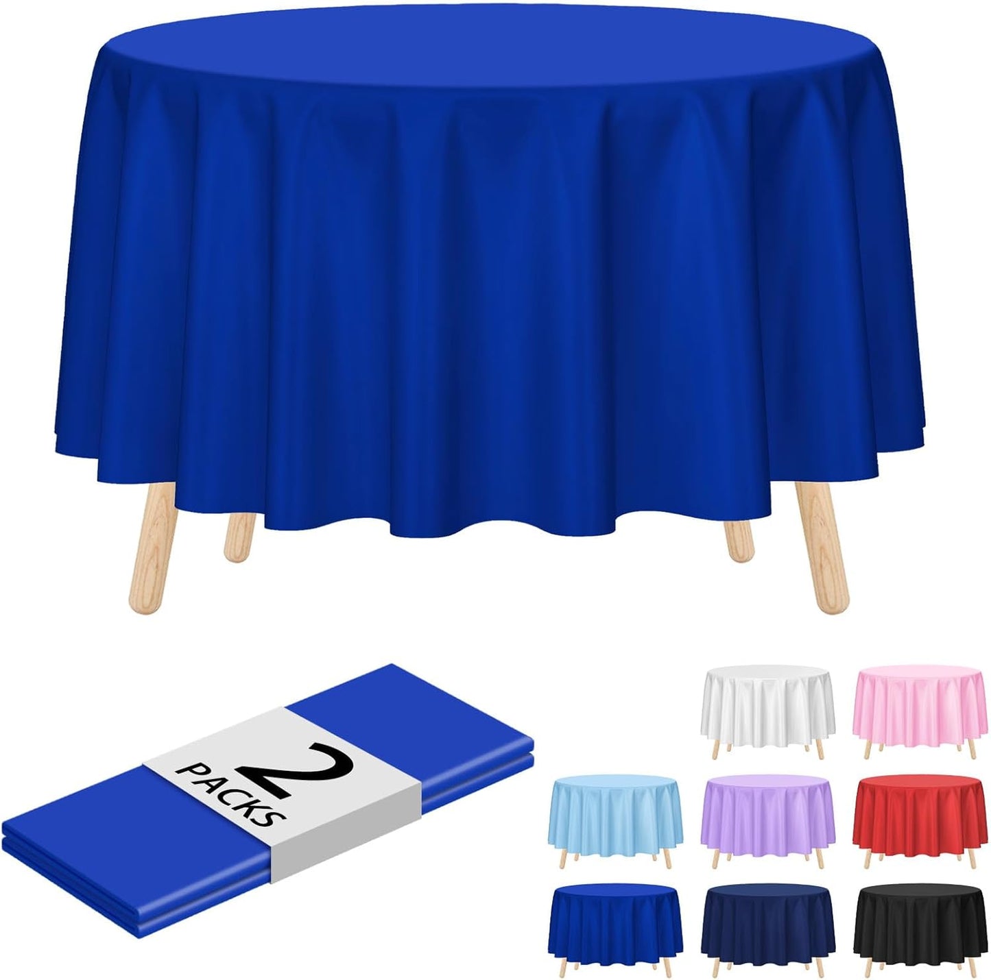 Kopokita 2PCS Black Plastic Tablecloths 54 x 108 Inch, Disposable Table Cloths Rectangle Party Table Covers