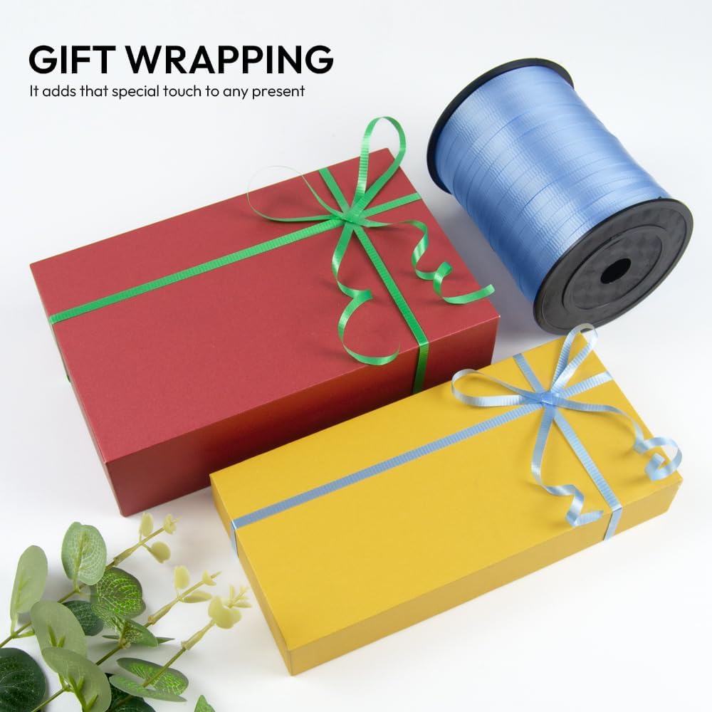 KMER LIFE White Crimped Curling Ribbon, 1/5" Wide x 500 Yards Christmas Curling Ribbons for Gift Wrapping, Party Decoration, Balloon String, Crafting, Balloon Ribbons for Florist Flower (1 Roll)