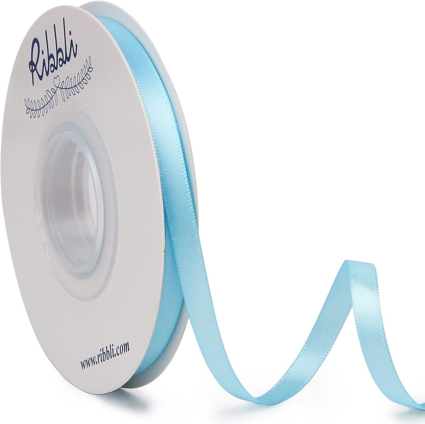 Ribbli Double Faced White Satin Ribbon,3/8” x Continuous 25 Yards,Fabric Ribbon use for Bows Bouquet,Gift Wrapping,Floral Arrangement
