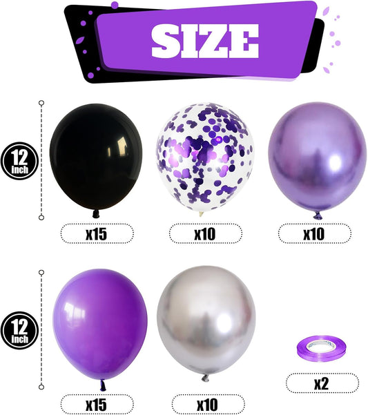 Pink Blue Purple Balloon, 60 Pcs 12 Inches Hot Pink Metallic Purple Teal Yellow Balloons Confetti Balloons for Kids Magic Theme Birthday Decoration Baby Shower Girls Music Party Supplies
