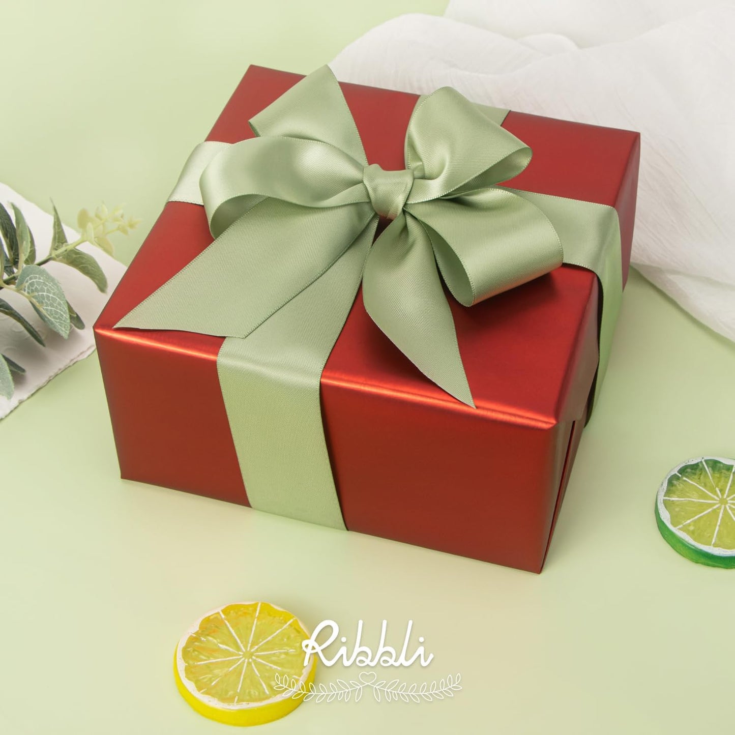 Ribbli Double Faced White Satin Ribbon,3/8” x Continuous 25 Yards,Fabric Ribbon use for Bows Bouquet,Gift Wrapping,Floral Arrangement