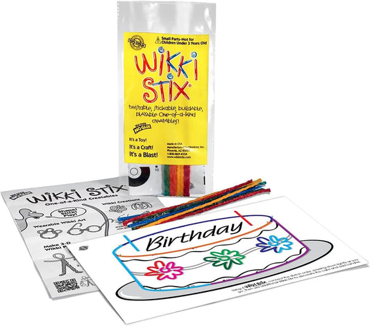 Wikki Stix Birthday Fun Favors – Made in USA | Creative Arts & Crafts for Kids | Party Favors, Goodie Bag Stuffers, Pinata Fillers, Birthday Games | Mess-Free, Non-Candy Alternative
