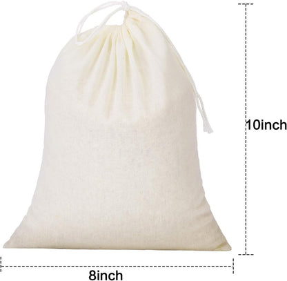 Tatuo 50 Pieces 4 x 6 Inches Muslin Cotton Drawstring Bags Canvas Linen Sachet Bag Reusable Empty Gift Pouch for Party Home Supplies