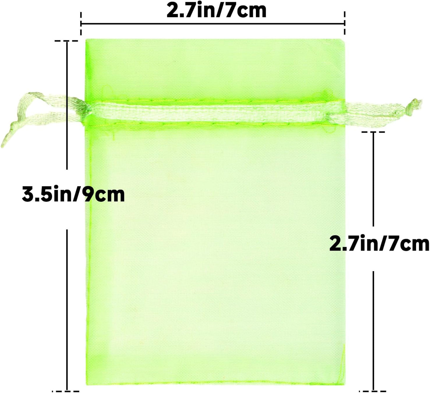 joycraft 50Pcs Organza Bags, 2x3 inch Gift Favor Bags, White Wedding Favor Bags, Jewelry Pouches with Drawstring, Mesh Bags Drawstring for Jewelry, Festival, Makeup, Candy, Desserts