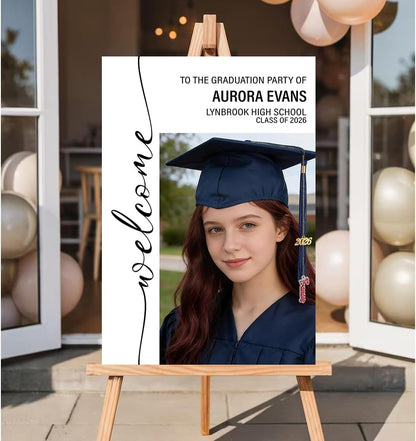 Graduation Party Welcome Sign, Custom Photo Grad Party Sign, Personalized High School & College University Grad Decoration #4