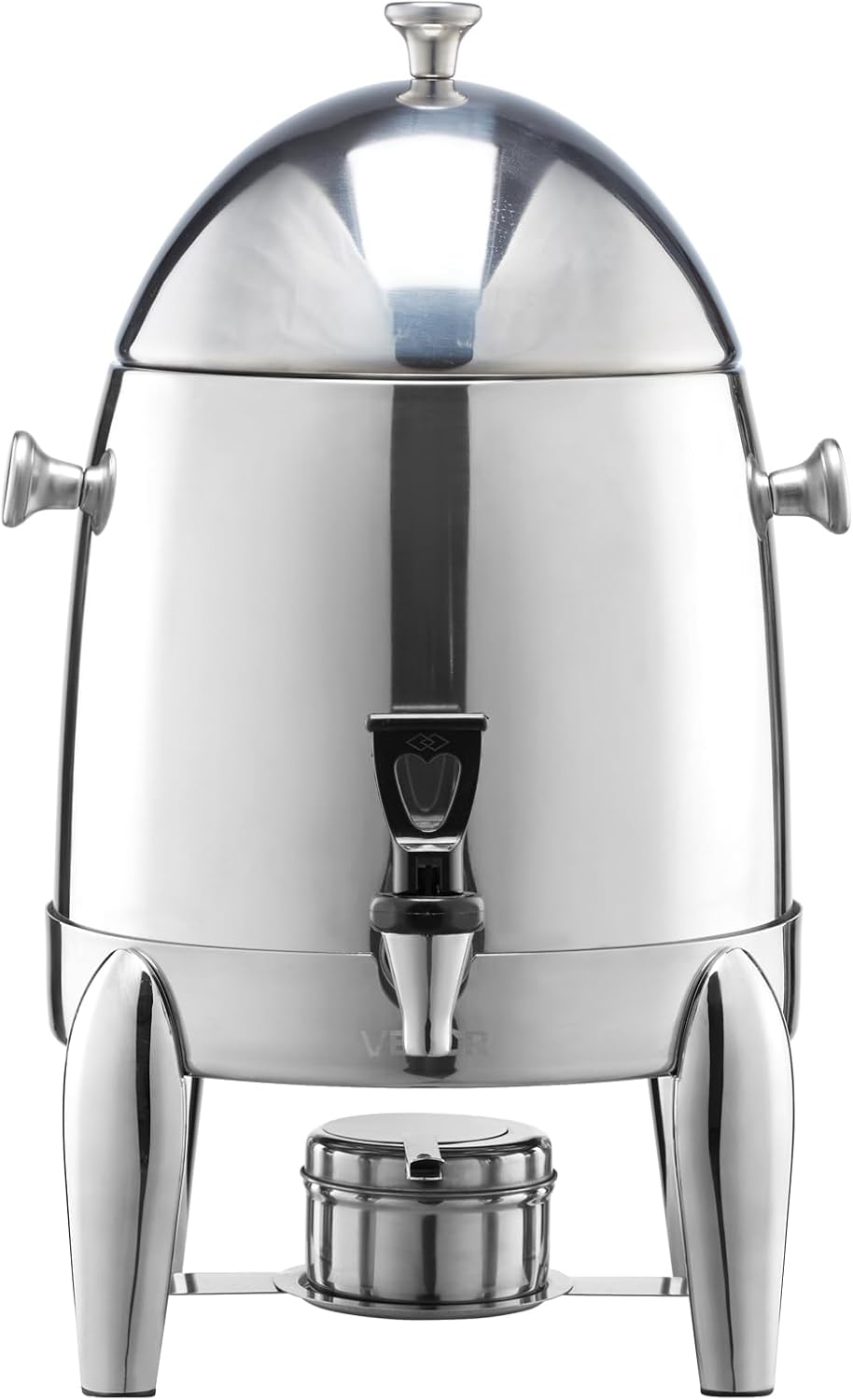 VEVOR Stainless Steel Beverage Dispenser, 3.4 Gallon Drink Dispenser with Alcohol Burner, Hot & Cold Drink Dispensers with Spigot for Coffee Tea Hot Water, Ideal for Restaurants, Hotels, Parties