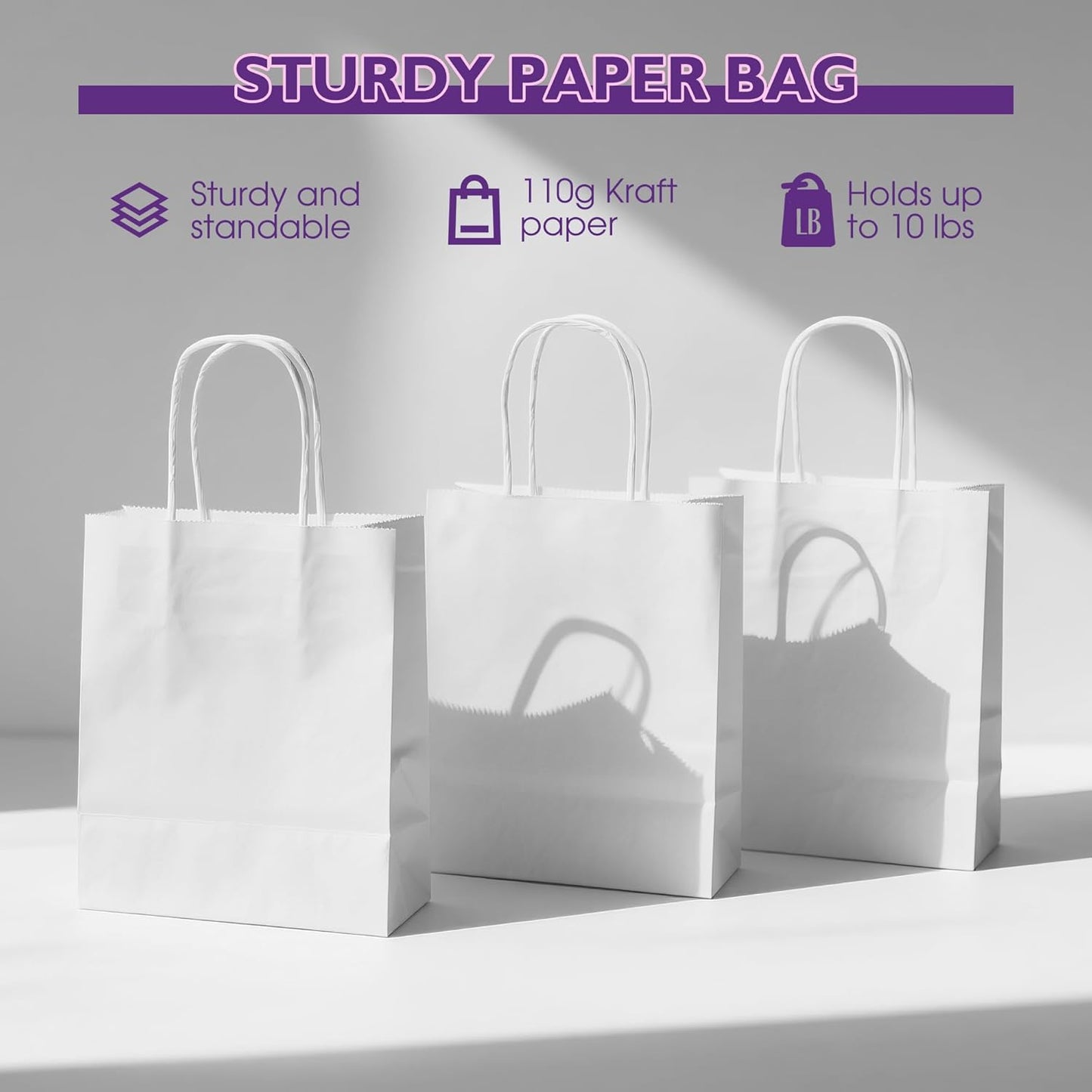 32 Pack Paper Gift Bags with Handles, 5.8"×3.2"×8.25" Party Favor Bags, Gift Bags, Small Gift Bags with Handles, Party Bags, Small Goodie Bags Bulk for Birthday, Crafts, Wedding, Party Supplies (8 Colors)