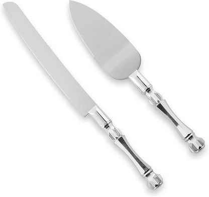 Homi styles Wedding Cake knife and Server Set | Elegant Rose Gold Color Premium 420 Stainless Steel plated Blades | Cake & Pie Serving Set for Wedding Cake, Birthdays, Anniversaries, Parties