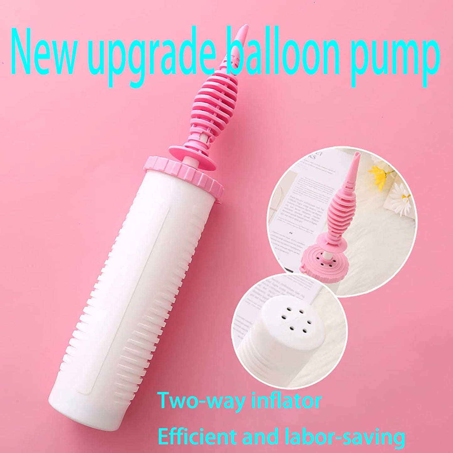 Balloon Pump Handheld Two-Way Dual Action - Hand Blower Air Pumper for Balloons - Ballon Inflator Pumping - Manual Baloon Inflators Machine (Green 1 Piece)