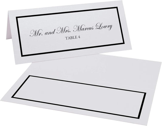Single Line Border Printable Place Cards, Gold (Choose Color), Set of 60 (10 Sheets), Laser & Inkjet Printers - Wedding, Party, Dinner, and Special Events - Made in the USA