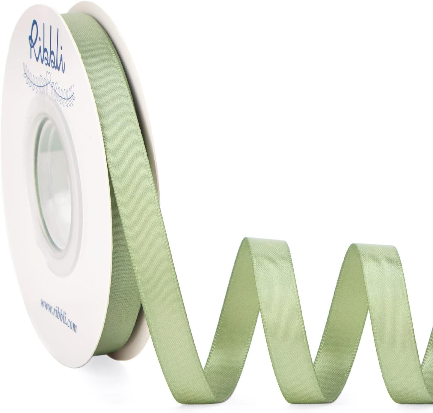 Ribbli Double Faced White Satin Ribbon,3/8” x Continuous 25 Yards,Fabric Ribbon use for Bows Bouquet,Gift Wrapping,Floral Arrangement