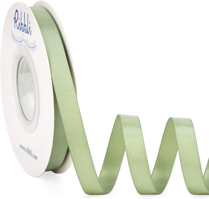 Ribbli Double Faced White Satin Ribbon,3/8” x Continuous 25 Yards,Fabric Ribbon use for Bows Bouquet,Gift Wrapping,Floral Arrangement
