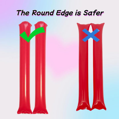 40pcs Round headTeam Spirit Boom Sticks Thunder Sticks Cheering Sticks Team Spirit Plastic Cheerleading Spirit Stick Clapper Inflatable Noise Maker Sports Supply (Glitter color)