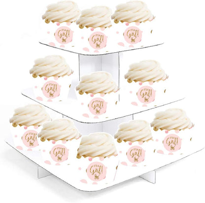 Andaz Press Blush Pink Gold Glitter Girl Baby Shower, Printable Table Tent Place Cards, 20-Pack, Seat Placement Cards Blank Place Cards For Table Settings Name Cards for Wedding, Graduation Food Cards - Colors B