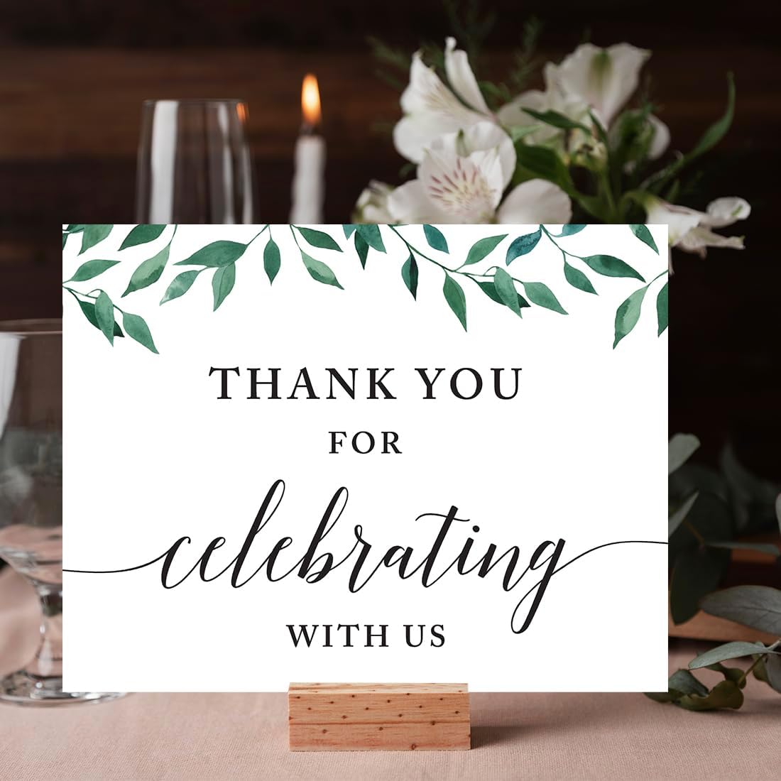 Andaz Press Wedding Party Signs, Natural Greenery Green Leaves, 8.5x11-inch, Bridal Shower Scavenger Hunt, 1-Pack - Colors B