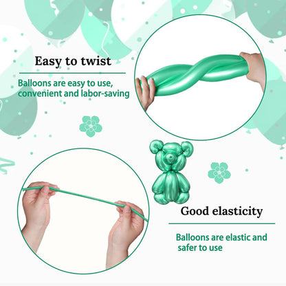 260 Clear Long Balloons for Animals, Thickening Skinny Latex Twisting for Arch Modeling Magic Clown Birthday Wedding Party Decorations 100pcs