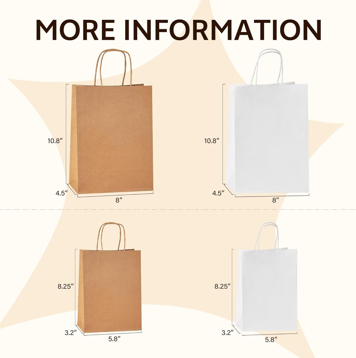 YEEHAW 24 Pack Small Gift Bags 5.8"×3.2"×8.25" Kraft Paper Bags with Handles, Party Favor Bags Bulk for Kids Birthday, Baby Shower, Crafts, Wedding, Party (6 Colors)
