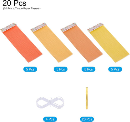 MECCANIXITY 20Pcs Light Blue Tassel Garland Banner with Rope Tissue Paper Tassels Party DIY Kits for Anniversary Wedding Birthday Party