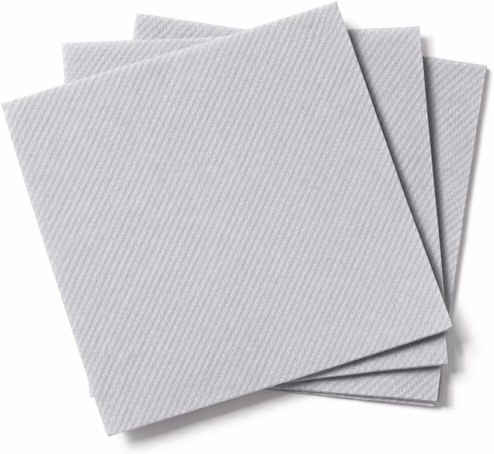 AH AMERICAN HOMESTEAD Cocktail Napkins-Disposable Beverage/Bar Napkins-White Linen-Like Square Napkins-Eco-Friendly & Compostable-Everyday Use, Party or Wedding 4.75inch x 4.75inch (100 Count, White)