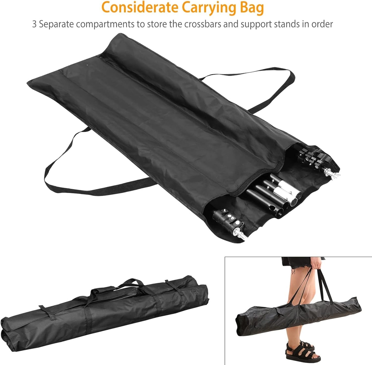 10ft Adjustable Backdrop Stand Kit, Heavy-Duty Photography Background Support System with Clamps & Carry Bag, Photo Video Studio Backdrop Stand for Parties, Weddings, Green Screen & Banner Display