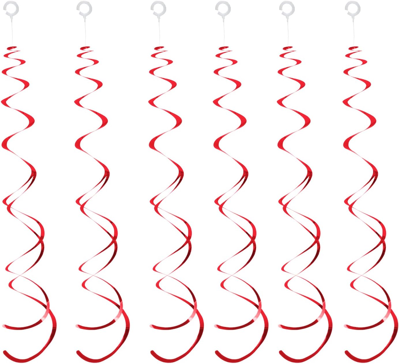 30 Pieces Iridescent White Hanging Swirls, Foil Swirl Hanging Decorations Plastic Steamers for Ceiling, Dangling Whirls Wedding Baby Shower Birthday Party Decorations