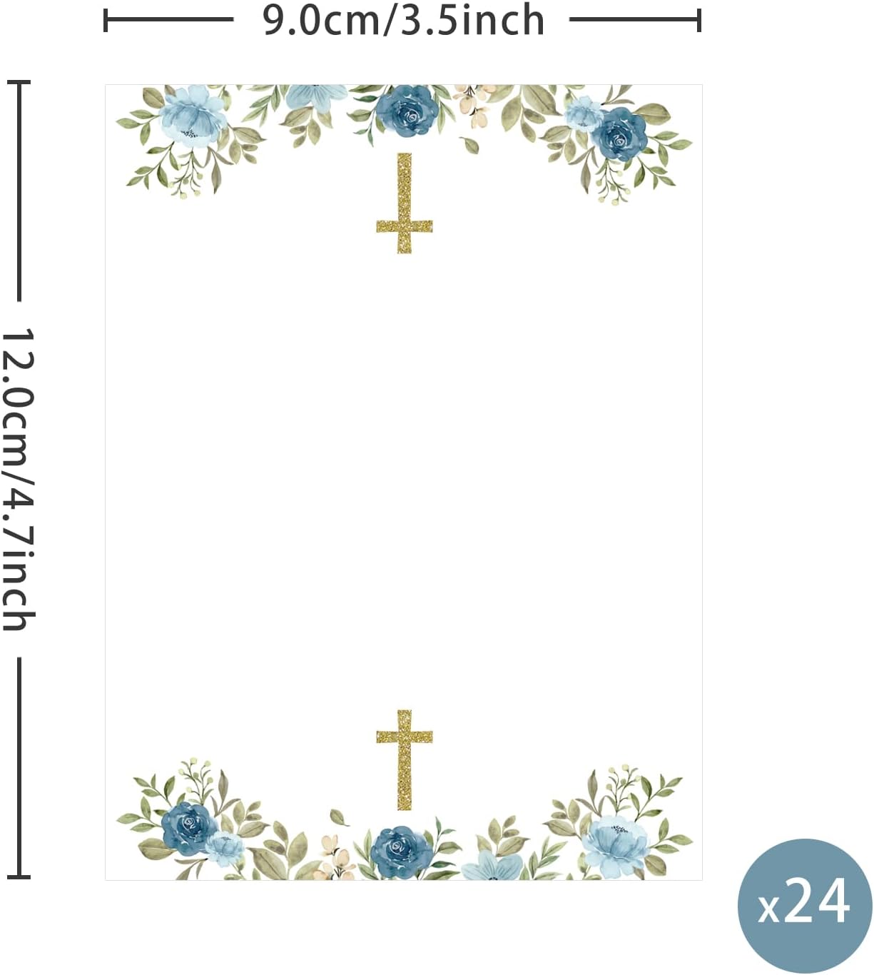 24 Pcs Baptism Place Cards, Baptism Themed Buffet Food Labels and Tent Name Cards for Newborn Baby Shower Party Table Setting Decorations Supplies (White)