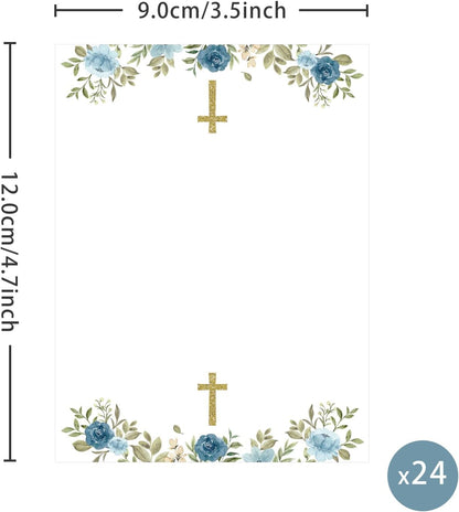 24 Pcs Baptism Place Cards, Baptism Themed Buffet Food Labels and Tent Name Cards for Newborn Baby Shower Party Table Setting Decorations Supplies (White)