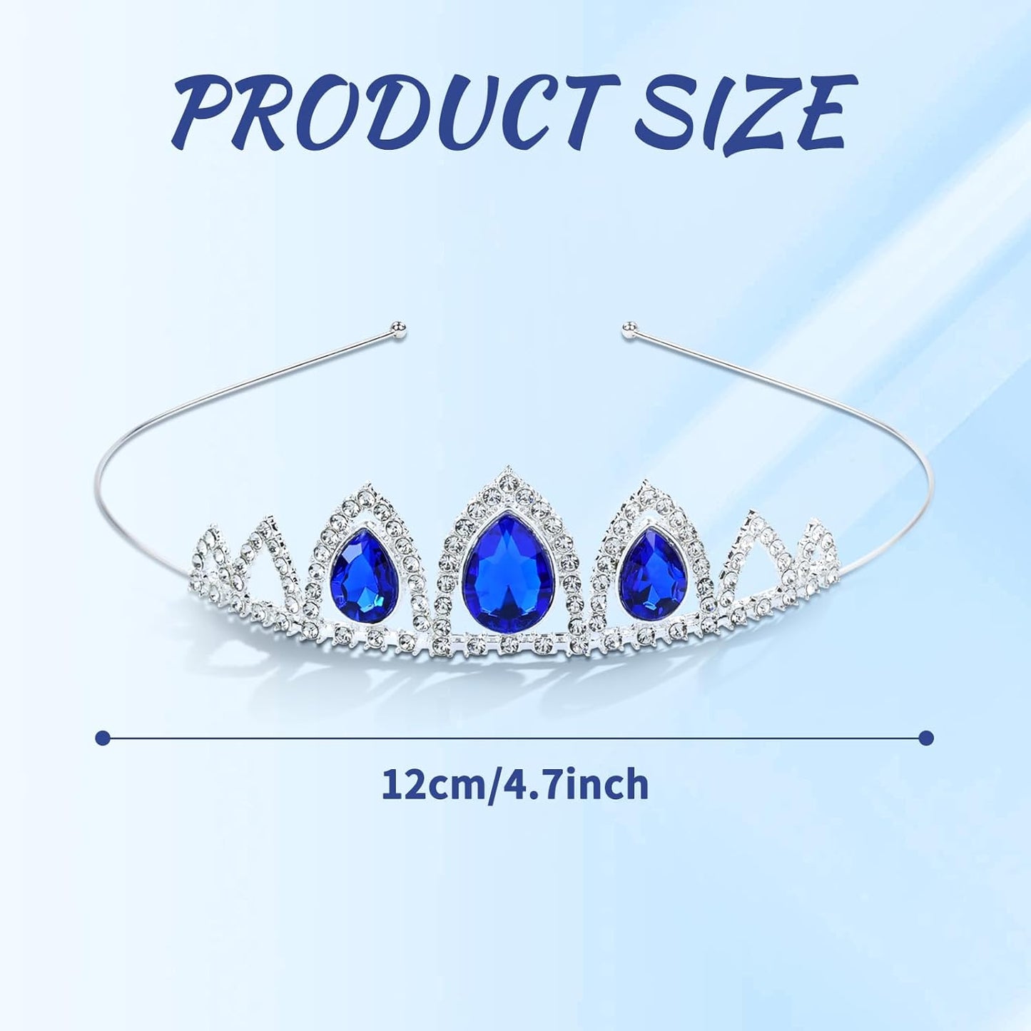 inSowni 8 Pieces Silver Metal Sparkly Waterdrop Rhinestone Princess Crown Headbands Tiaras Wedding Birthday Party Prom Headpieces for Women Brides Bridesmaids