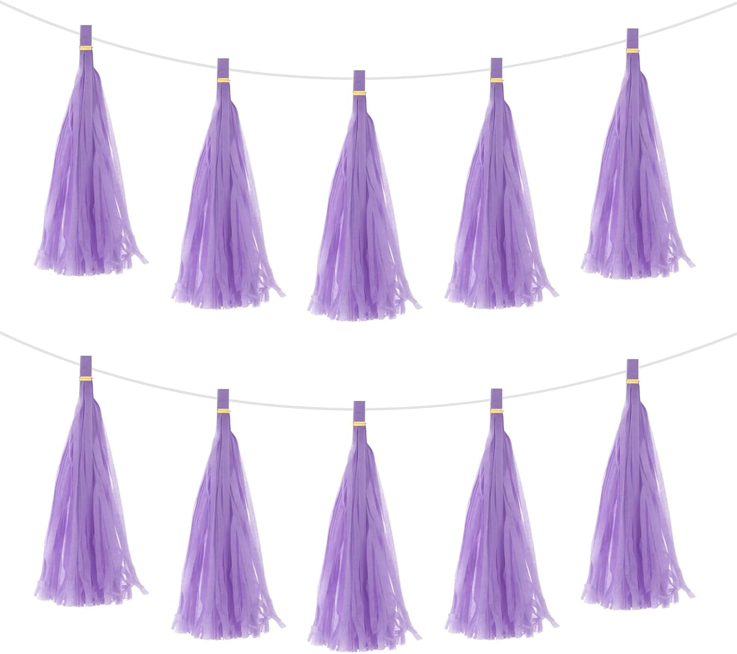 MECCANIXITY 20Pcs Light Blue Tassel Garland Banner with Rope Tissue Paper Tassels Party DIY Kits for Anniversary Wedding Birthday Party