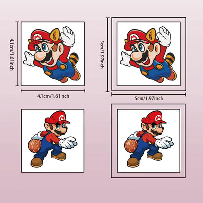 40Sheets Cartoon Mario Temporary Tattoos for Kids Birthday Party Favors Cute Mario Decoration Sticker Gifts for Girl Boys Home Activity Class Prizes Carnival Christmas Rewards
