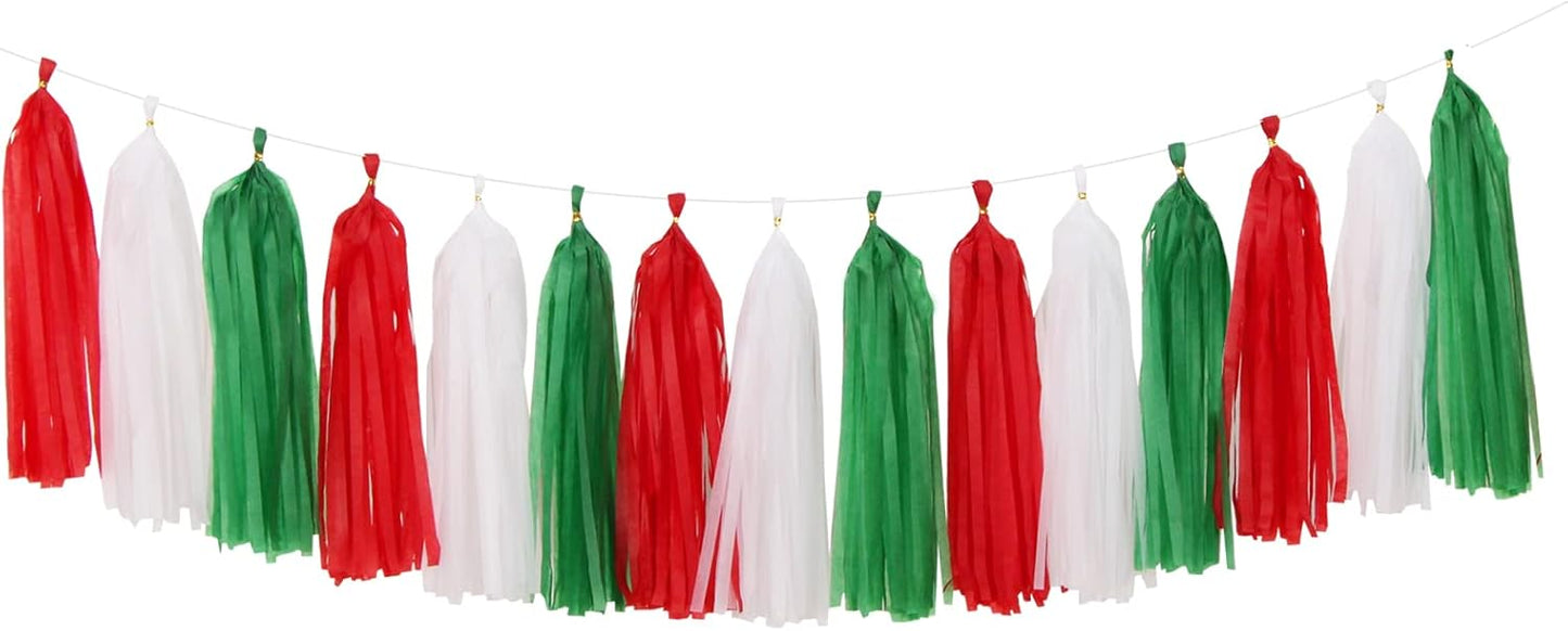Navy-Blue White-Silver Tassel Garland Streamers - 15pcs Party Decorations Tissue Paper Tassels Banner,Graduation 2025 Wedding Baby Bridal Shower Hanging Decoration Boy Birthday Backdrop Decor Panduola