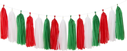 Navy-Blue White-Silver Tassel Garland Streamers - 15pcs Party Decorations Tissue Paper Tassels Banner,Graduation 2025 Wedding Baby Bridal Shower Hanging Decoration Boy Birthday Backdrop Decor Panduola