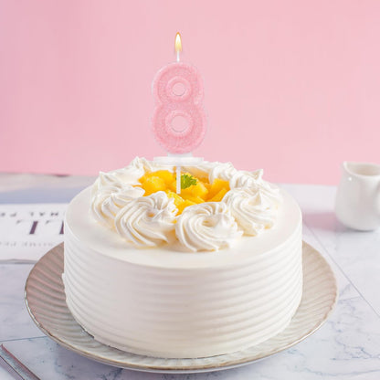 Pink Number One Birthday Candles, Romantic Cake Glitter Pink Number 1st Candles Anniversary Cake First Topper Decoration Cute Birthday Party Supplies for Wedding Anniversary Celebration Supplies (1)